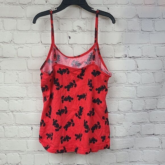 Disney Mickey Mouse 2pc Cami PJs Pajama Set Red Black Silhouette Loungewear - Picture 6 of 12